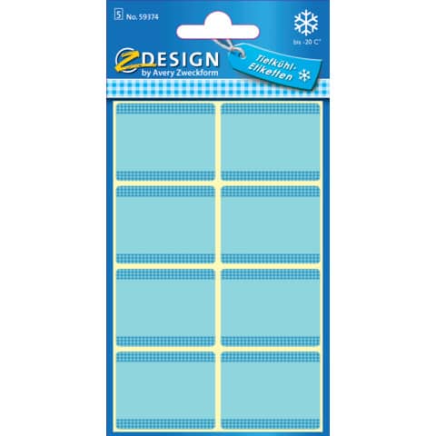 Tiefkühl-Etiketten, 36x28mm, 40 Stück, blau AVERY ZWECKFORM 59374