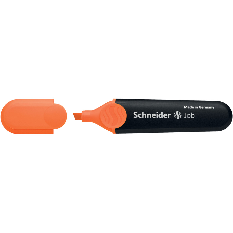 Highlighter, Marker, Orange cap, Plastic, Schneider