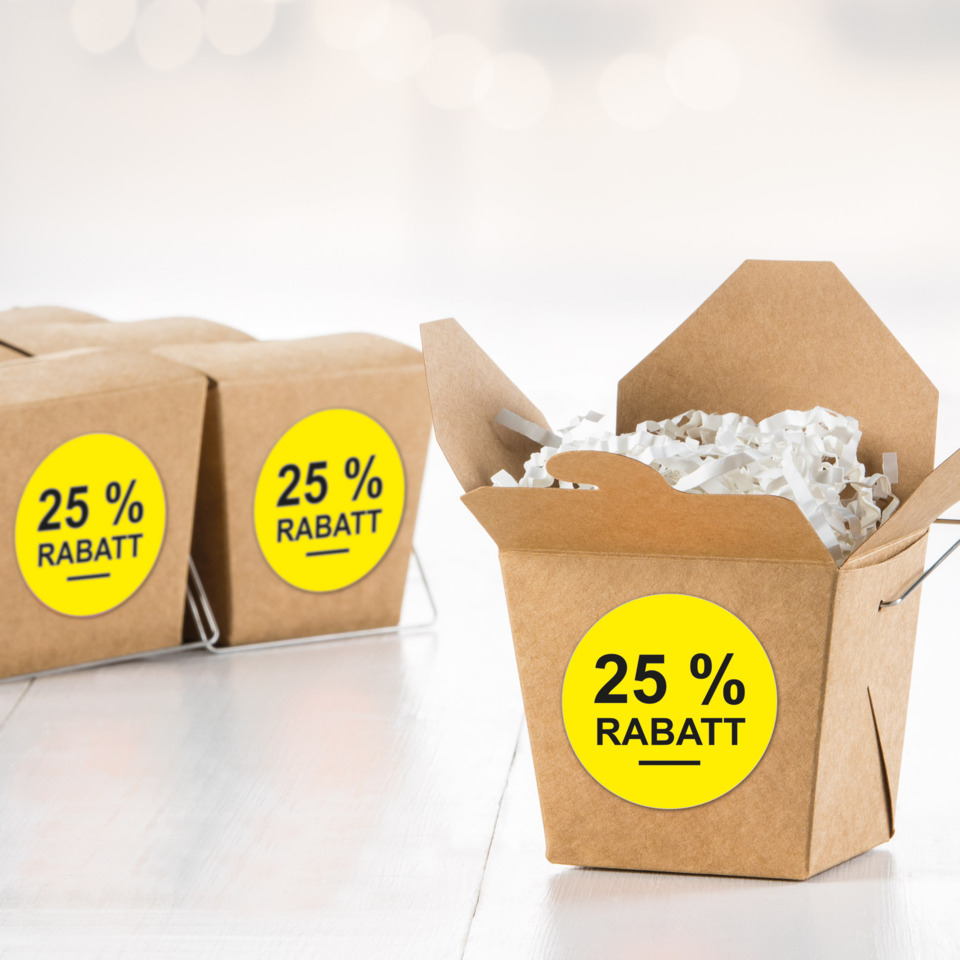 Rabatt, Kartonboxen, Verpackung, Geschenkbox, 25 Prozent Rabatt, Verpackung, Kartonschachtel, Rabatt, 25 Prozent, Geschenkverpackung