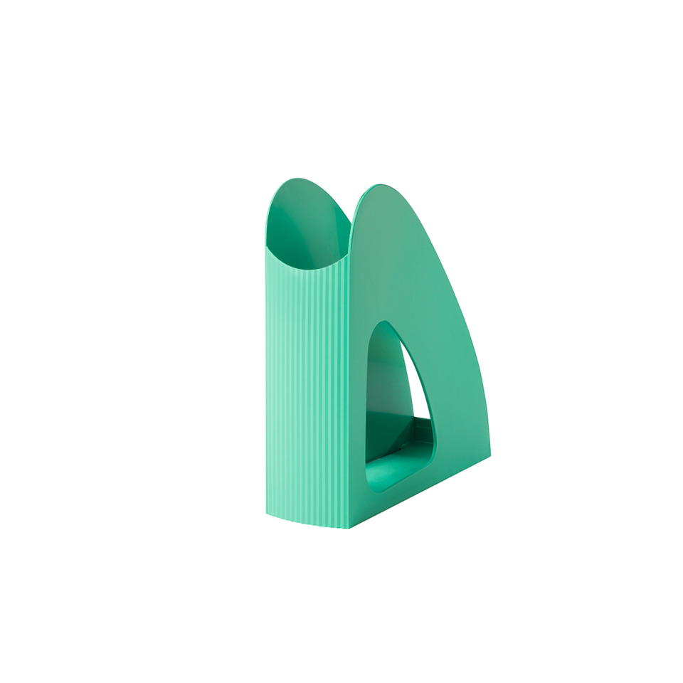 Designobjekt, grüne Skulptur, Dekorationsobjekt, gebogener Bogen, hohles Form