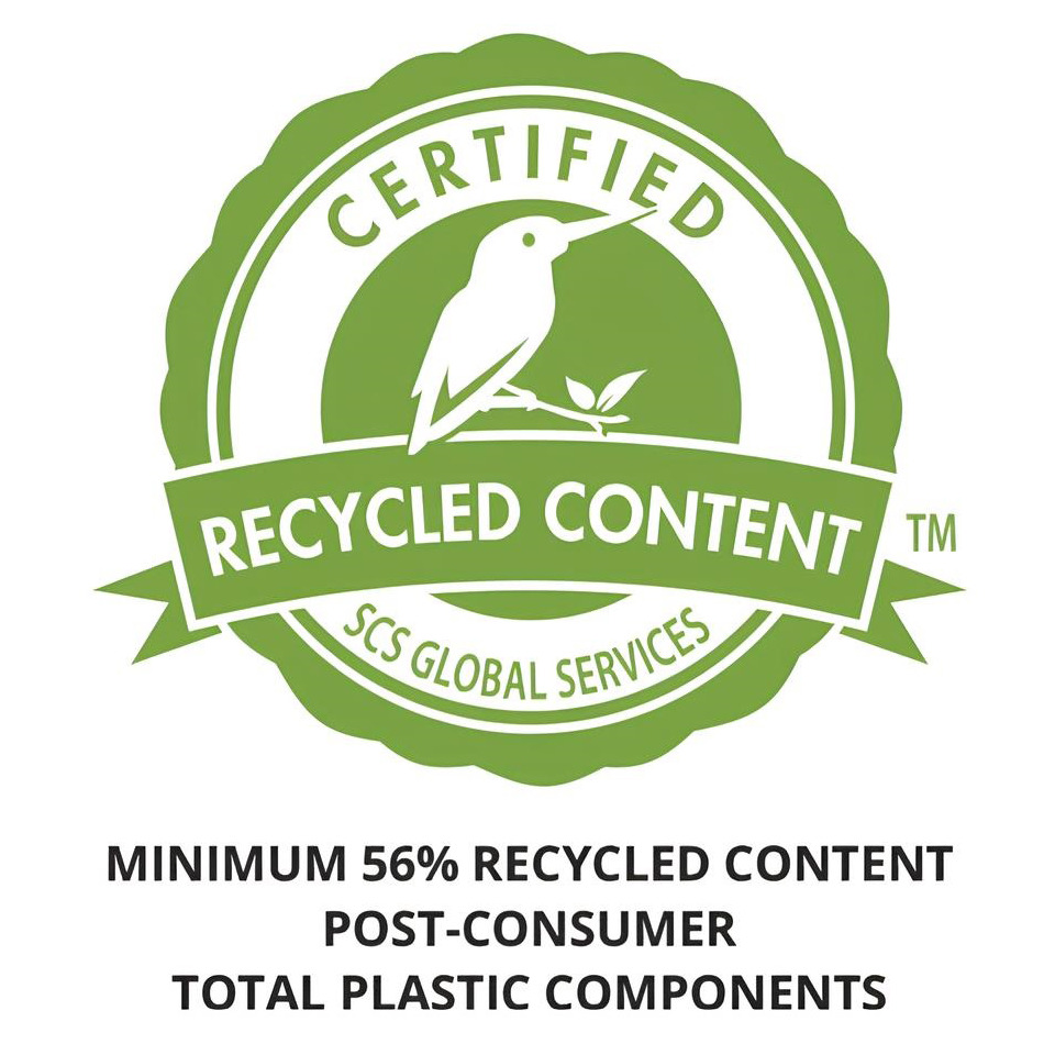 Recycelter Inhalt, Grünes Abzeichen, Kolibri-Logo, Rundes Siegel, Öko-Zertifizierung