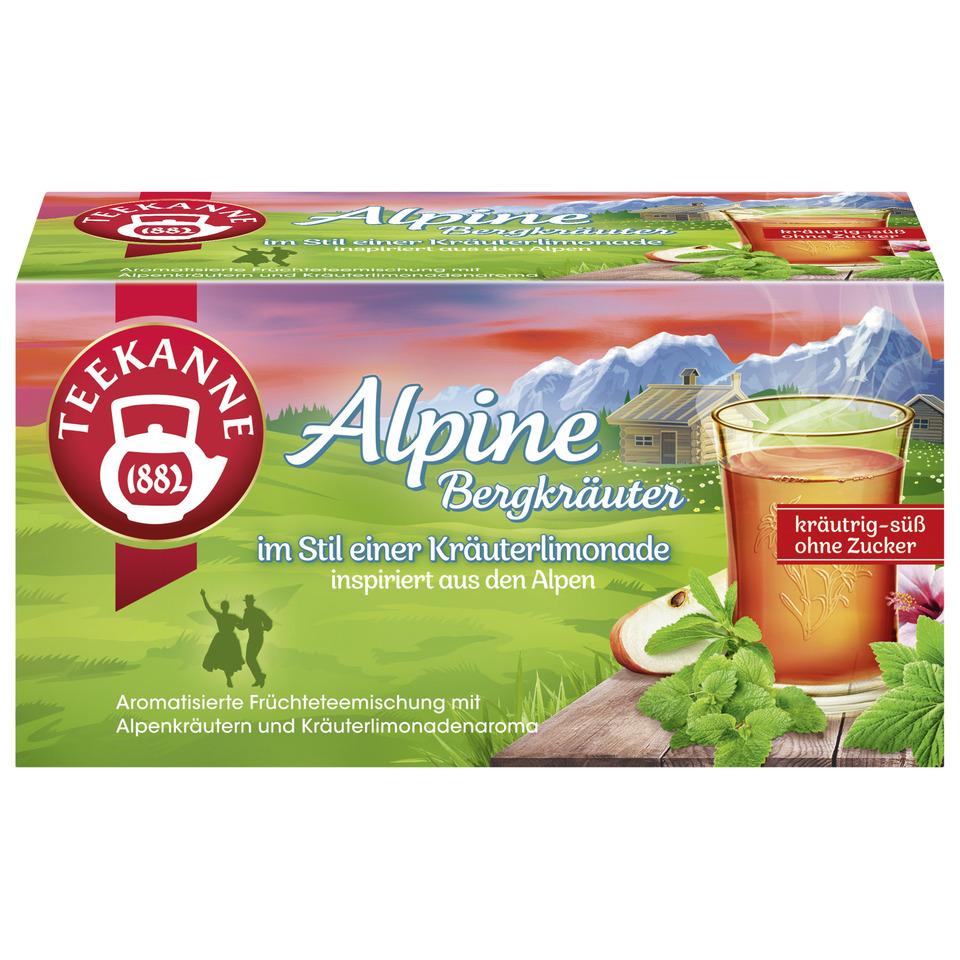 Alpine, Bergkräuter, Kräuterlimonade, Früchtetee-Mischung, ohne Zucker