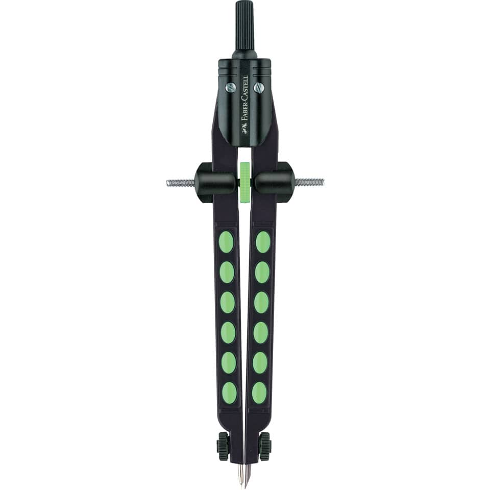  Zeichendreher,  Mechanischer Zirkel,  Bleistifte,  Griff grün,  Metallkonstruktion