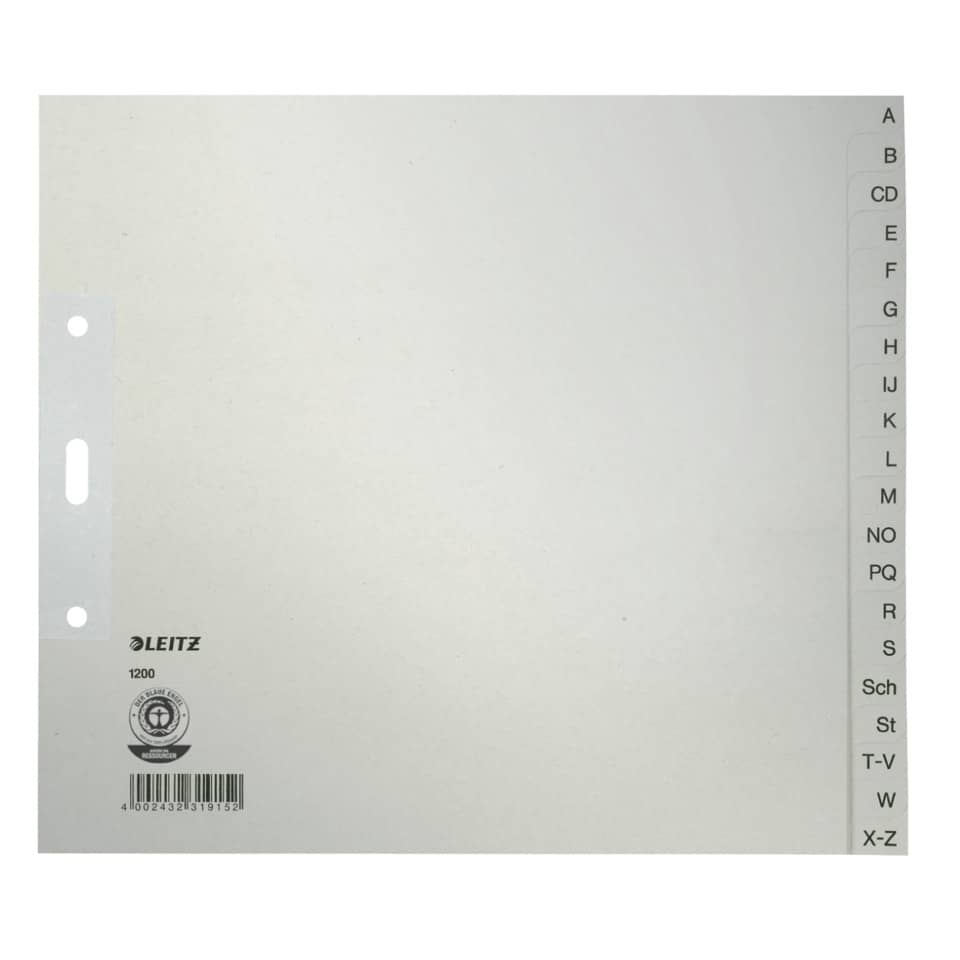 Papierregister A-Z, A4, Papier, 20 Blatt, grau LEITZ 1200-00-85