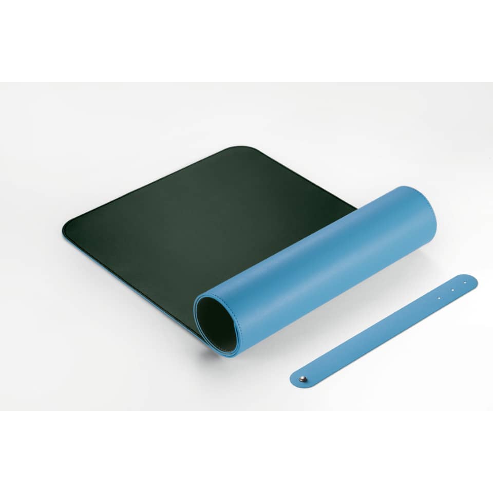 Yoga-Matte, Trainingsmatte, schmale Matte, blauer Rollenbelag, Roll-up Matte