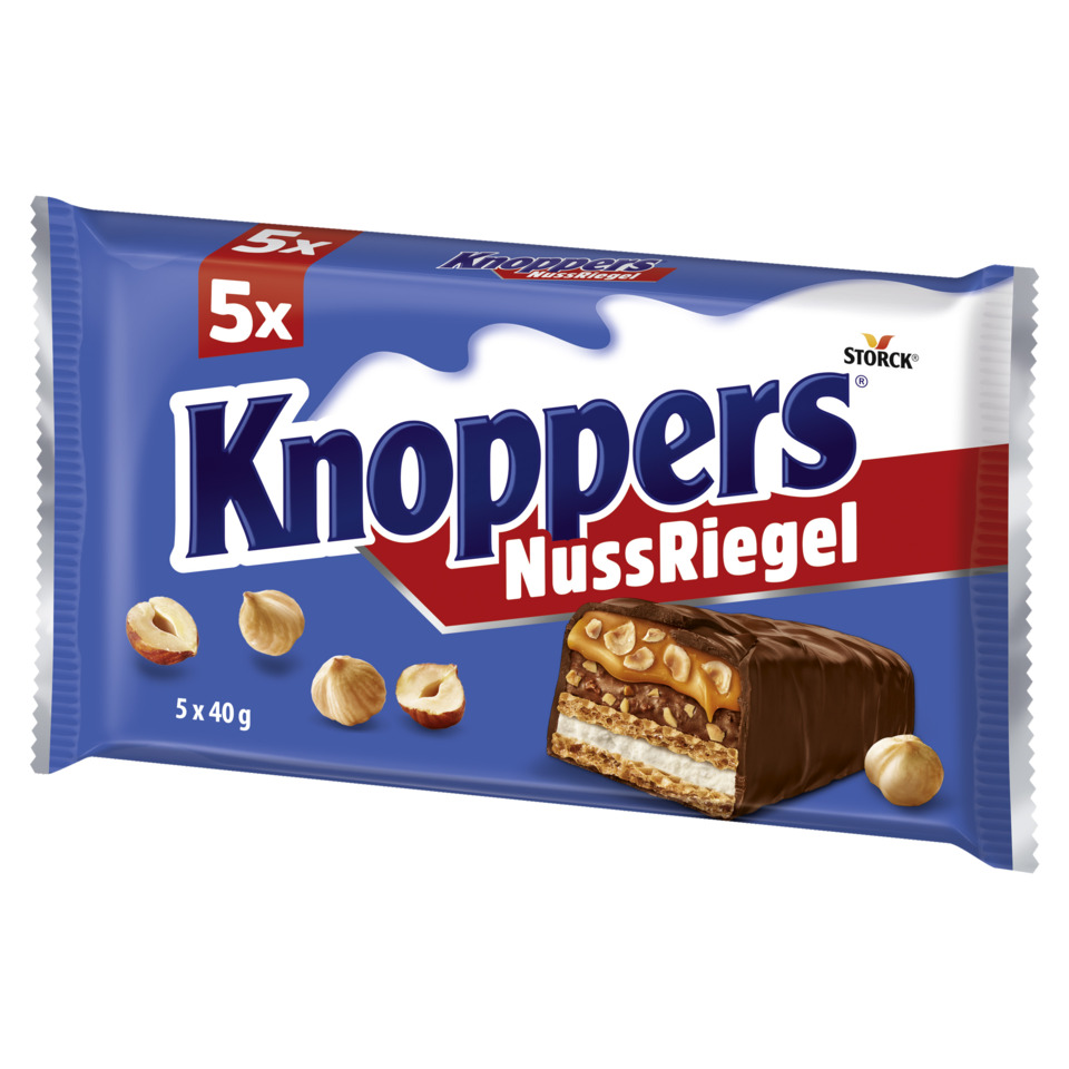Knoppers, NussRiegel, Schokoriegel, Haselnuss, Snack