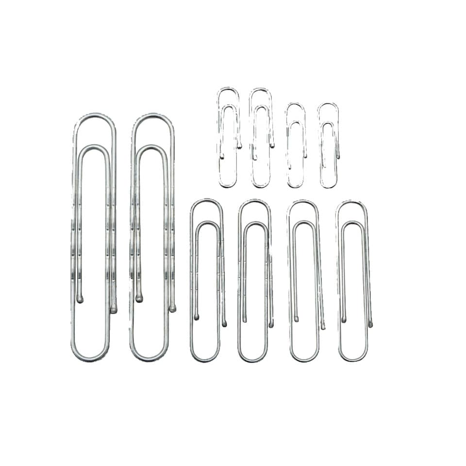 Papierklammern, Clips, Büroklammern, Metall, Ovalform