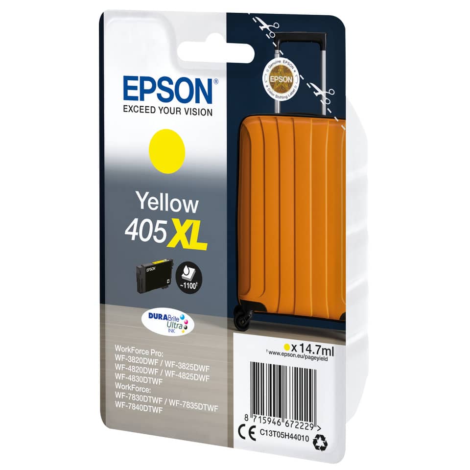 Tintenpatrone, Yellow 405XL, XL Größe, DURABrite Ultra Ink, Kompakt verpackt