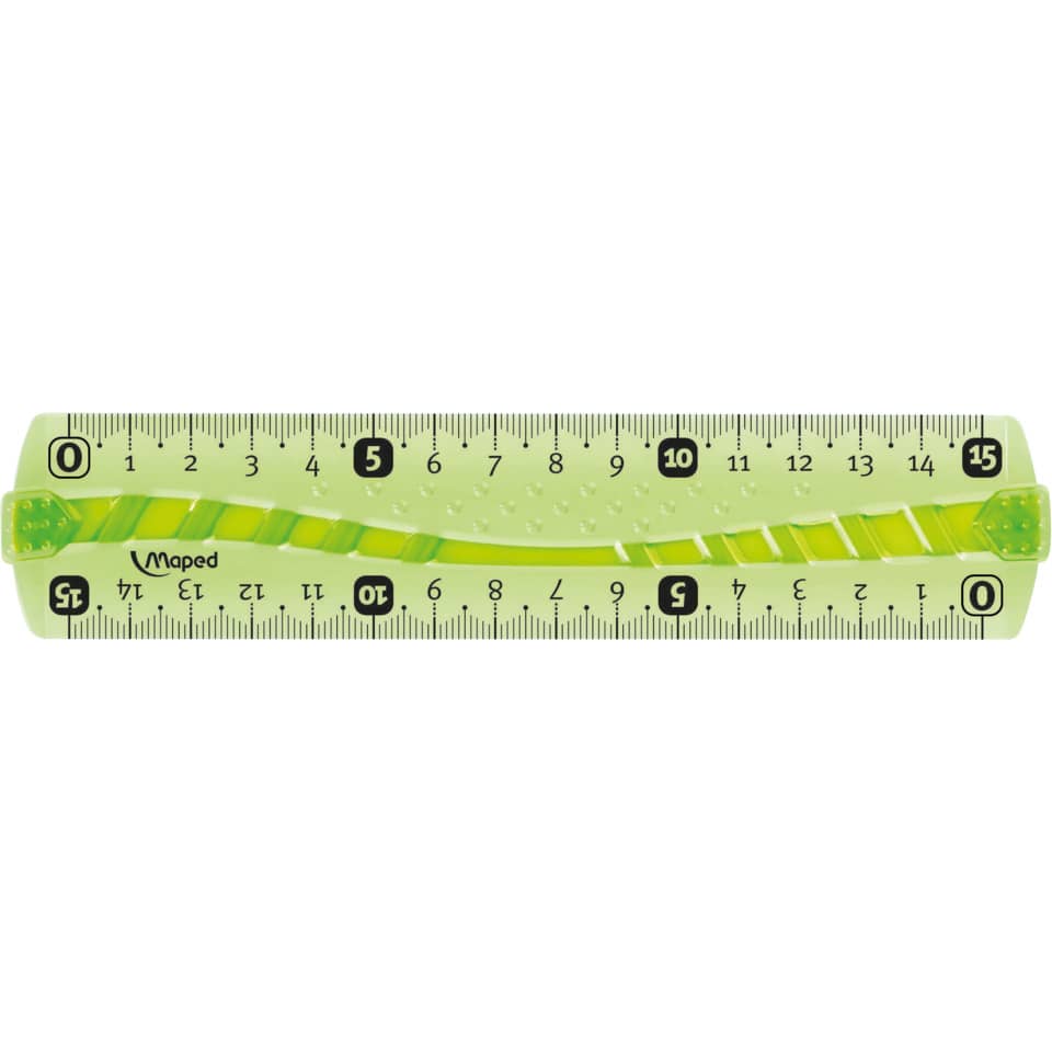 Limegrünes Maßband, Meterstab, Gummi/Plastik, Zickzack-Muster, sichtbares Maßband