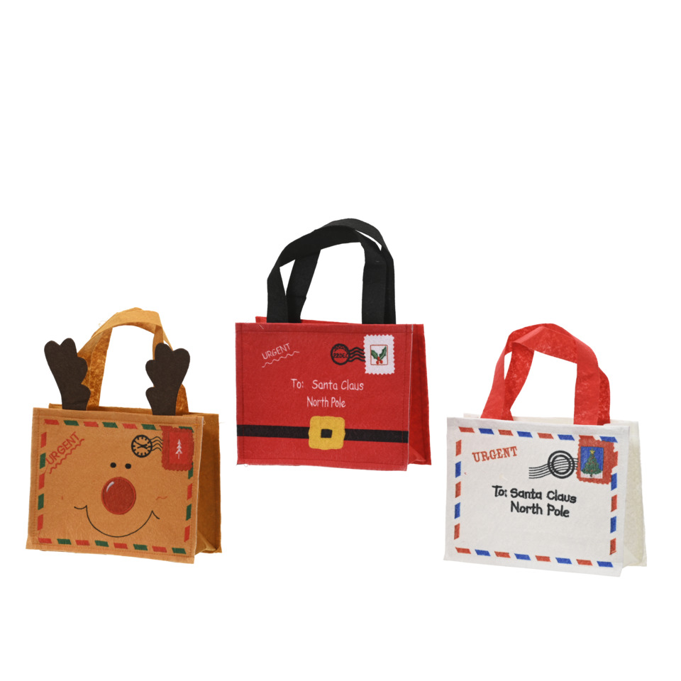 Geschenkbeutel, Weihnachts-Tasche, Reißverschlusslos, Taschen mit Aufdruck, Bunte Geschenktüten