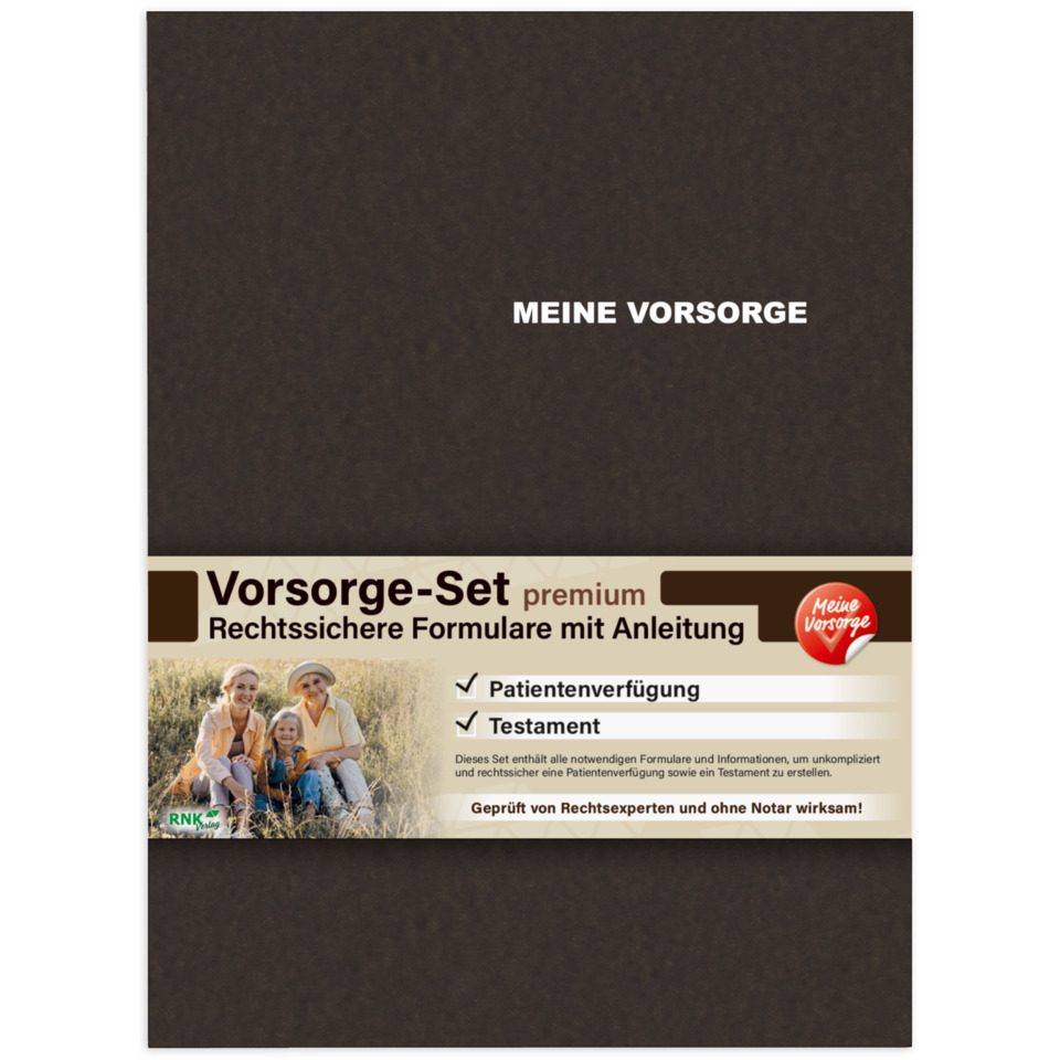 Vorsorge-Set, Rechtssichere Formulare, Patientenverfügung, Testament, Premium
