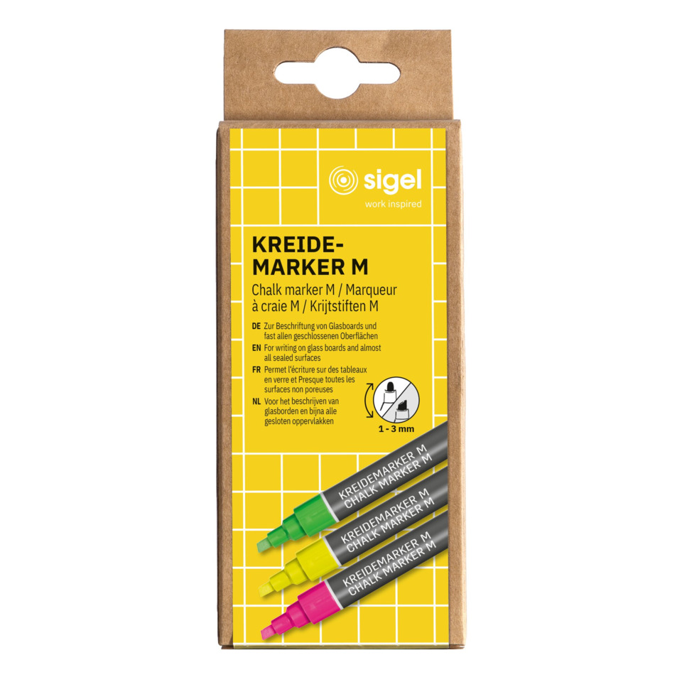 Kreide-Marker, Chalk Marker, Marker M, Kreidestift, Floureszierende Marker