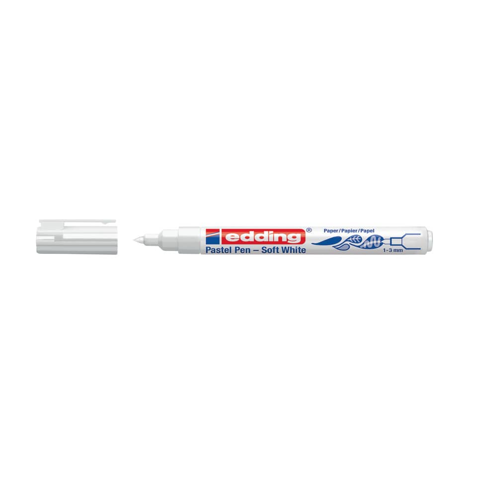 Pastellstift, Weiß, Marker, Schräge Spitze, Edding