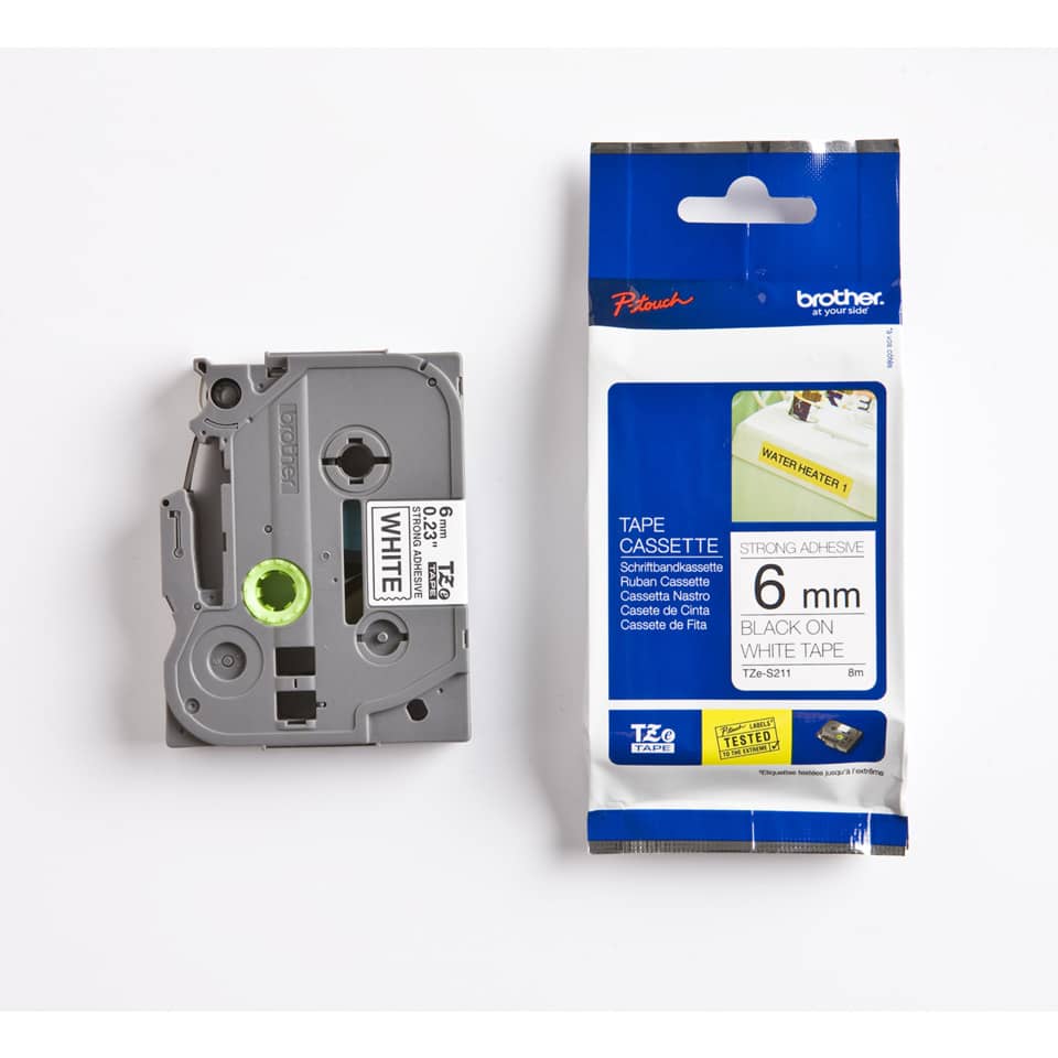 Tape Kassette, 6 mm, weiße Band, Kassette Mechanismus, grüner Kern