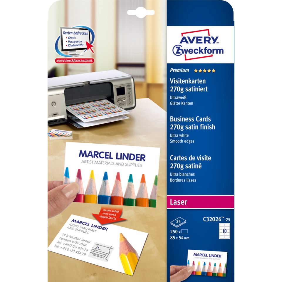 Büromaterial, Visitenkarten, Kartenhalter, Karten, Drucker
