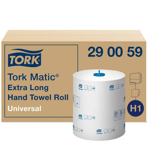 Rollenhandtuch Universal, 1-lagig, 6 x 280 m, weiß TORK 290059