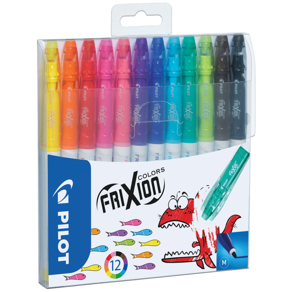 Markerstifte, Hochlader, Farbenset, Feiner Strich, 12 Farben