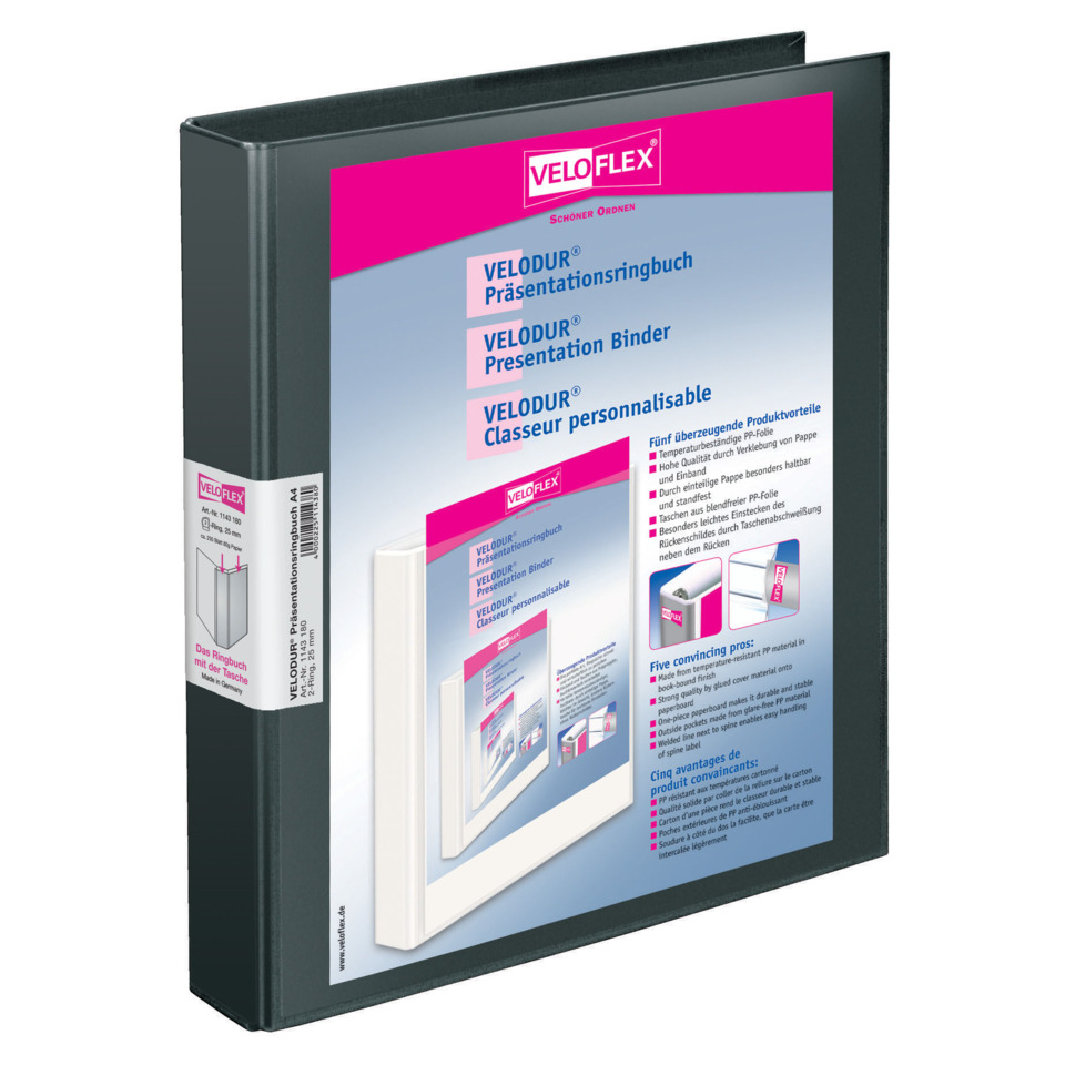 Präsentationsordner, Binder, Ringbuch, Pappe, Bänderlabel