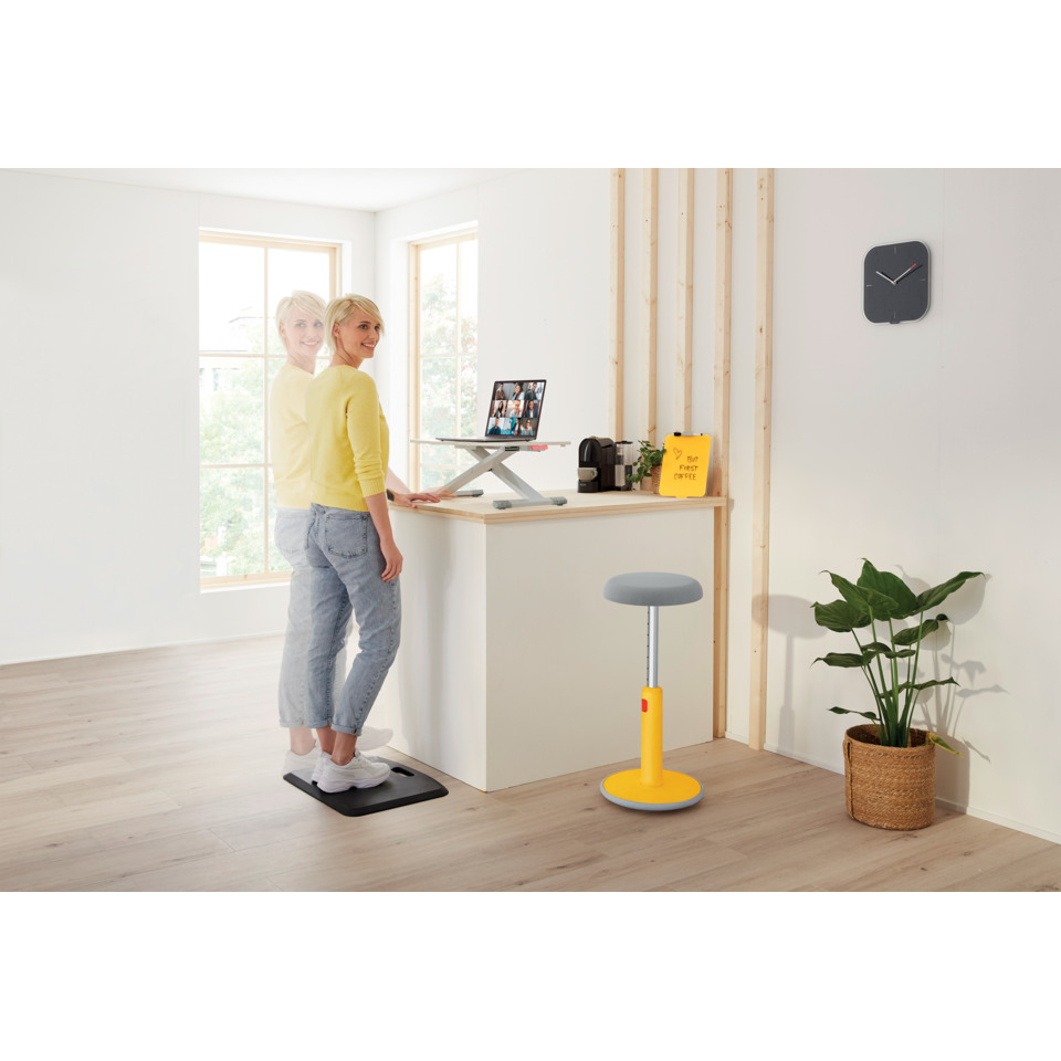 Steh-Desk, Arbeitsplatz, Laptopständer, Katzenboden, Wohnzimmer-Setup, stander, computer desk, standing desk, home office, kitchen counter