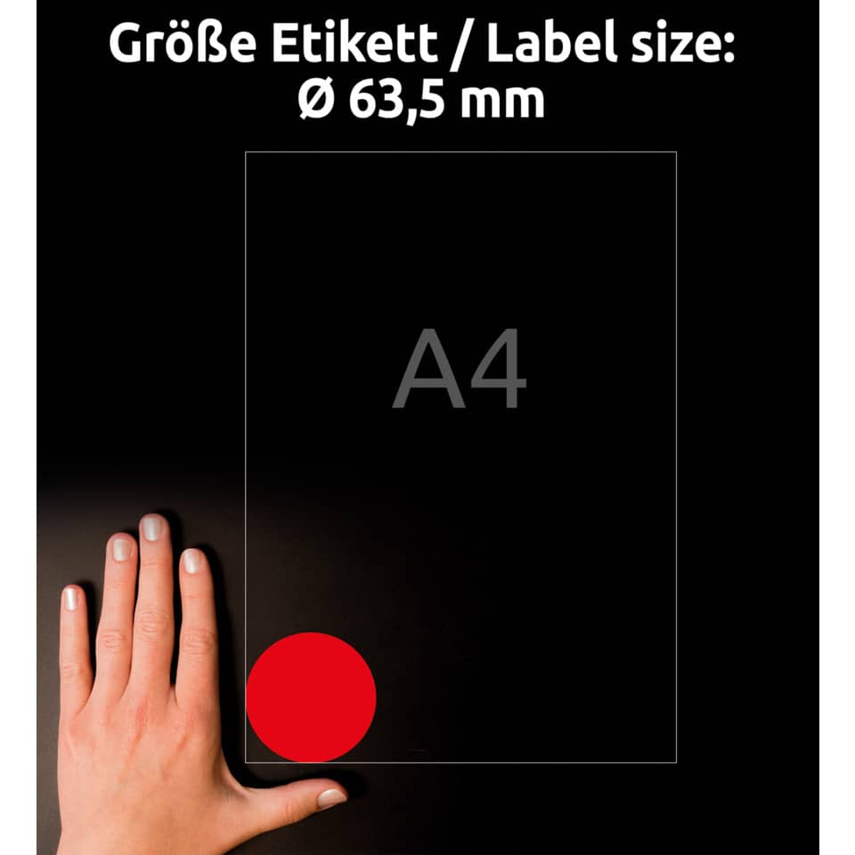 Hand, rote Kreis, schwarzer Hintergrund, A4 Platzhalter, Kartenformat