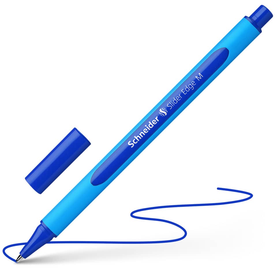 Stift, Kugelschreiber, Marker, Blauer Stift, Schneider Slider Edge M