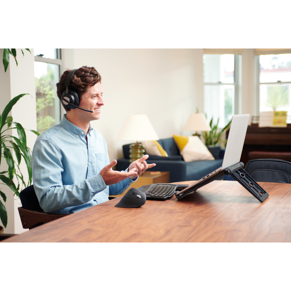 Kopfhörer-Headset, Headset, Büroarbeit, Laptop-Setup, Live-Chat