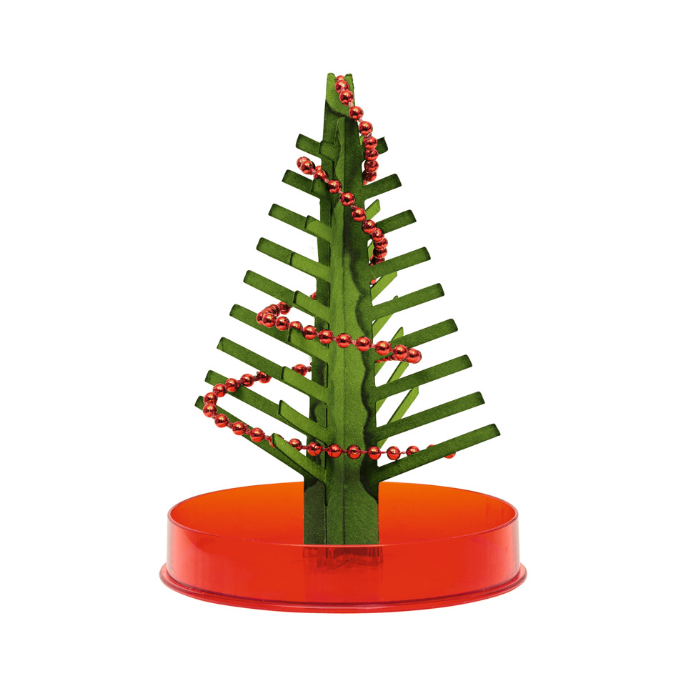 Miniatur-Tannenbaum, Weihnachtsdeko, Rot, Kette, Aufsteller