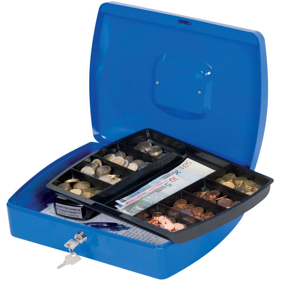 Geldbörse, Kassenkassette, Geldbox, Münzen, Schlossbox