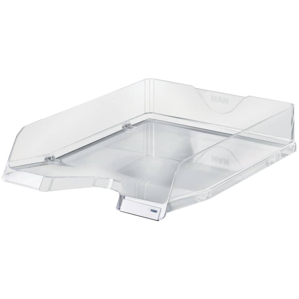 Briefablage VIVA, DIN A4/C4, stapelbar, mit Clip, hochglänzend, glasklar HAN 10275-23
