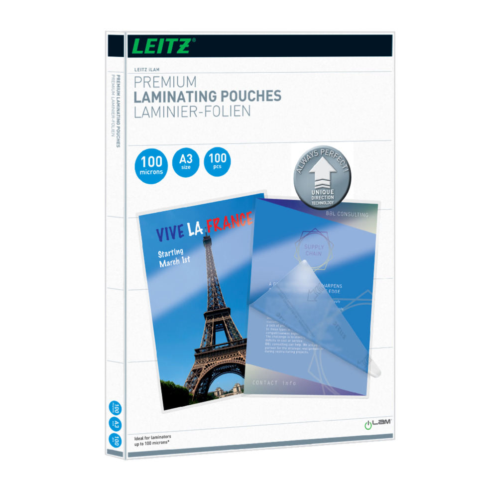 Laminate Pouches, Laminierfolien, A4, 100 Mikron, Premium