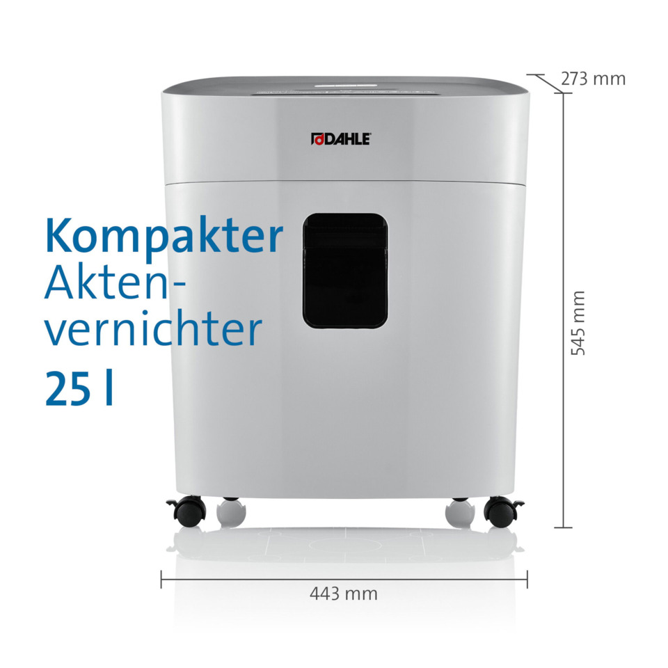 Aktenvernichter, Kompakt, 25L, Mobiler Abfall, Papierschredder