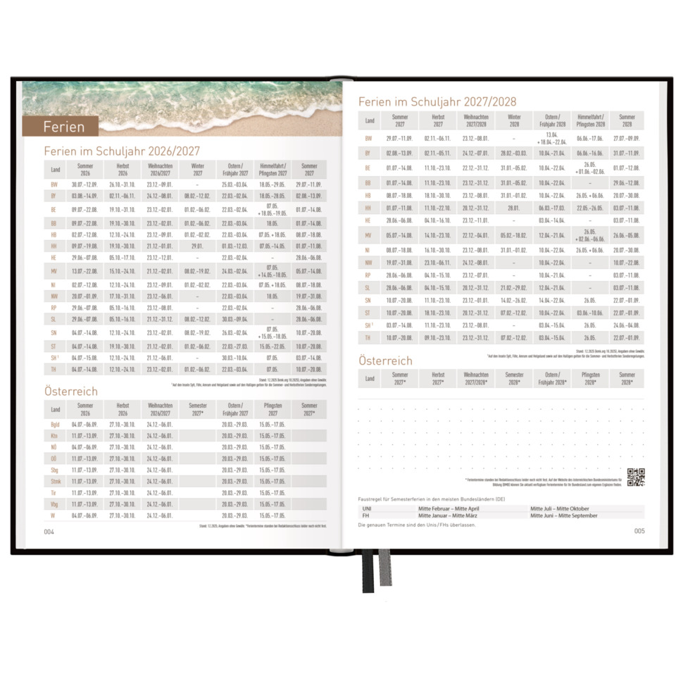 kalender, Ferienkalender, Schuljahr, Österreich, Tabellenlayout