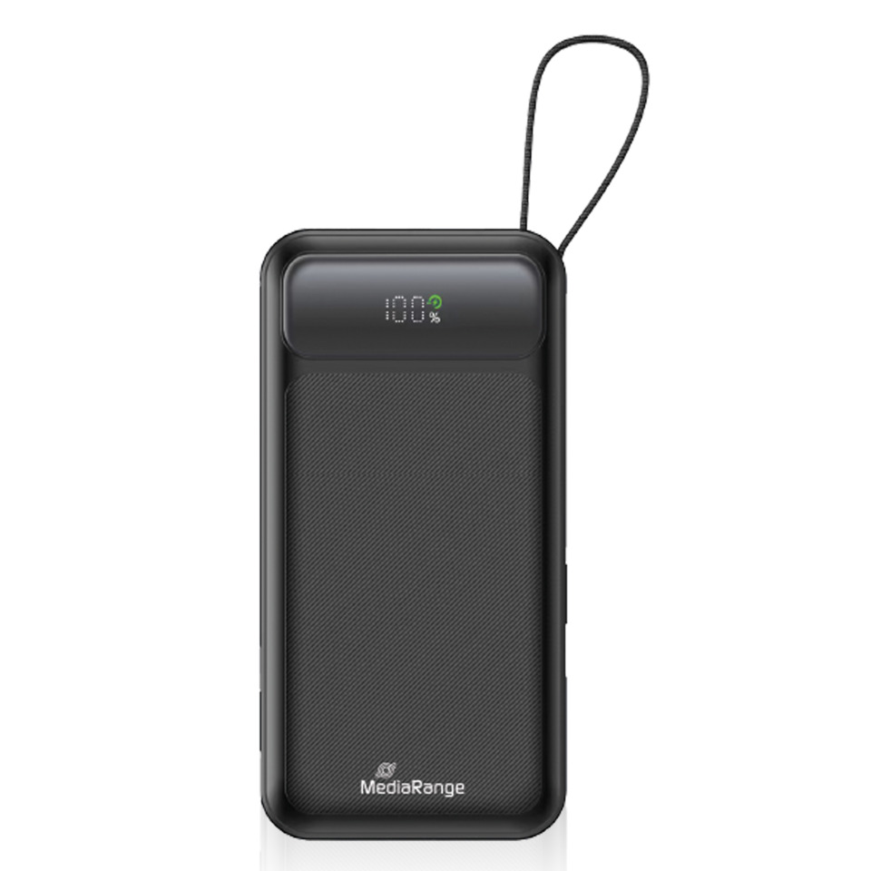 Powerbank, Externe Batterie, Tragbare Ladestation, USB-C, MediaRange