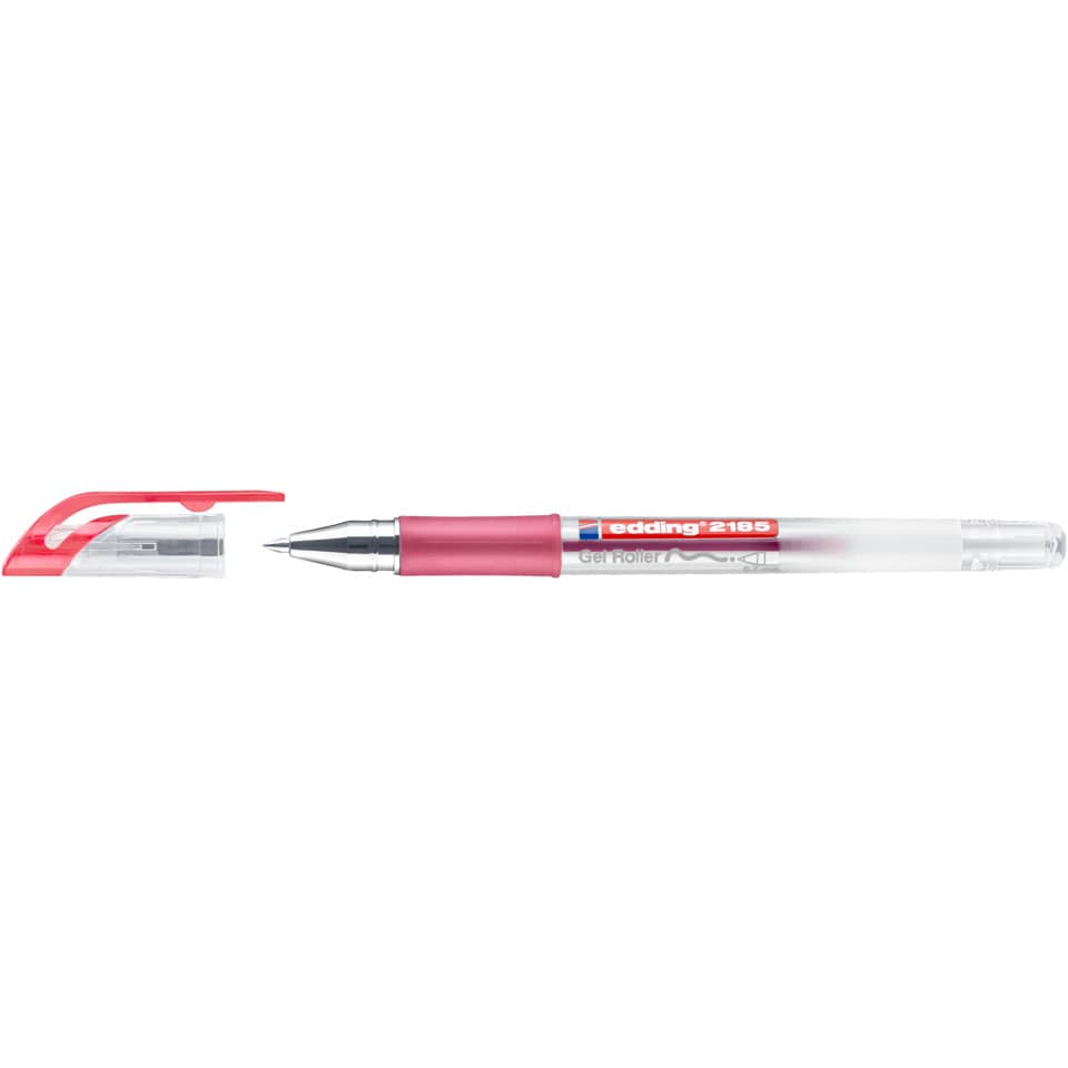 Gelroller, Kugelschreiber, Pink, Transparenter Körper, Kappe abziehbar