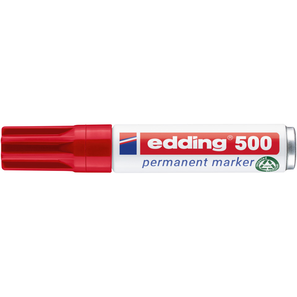 Permanentmarker, Marker, Korrekturstift, Rot, Edding 500