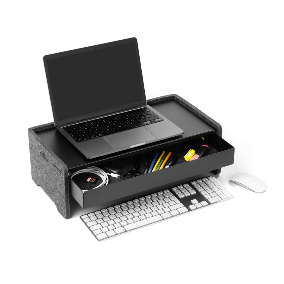 desktop organizer, laptop stand, storage tray, cushioned organizer, desk accessories