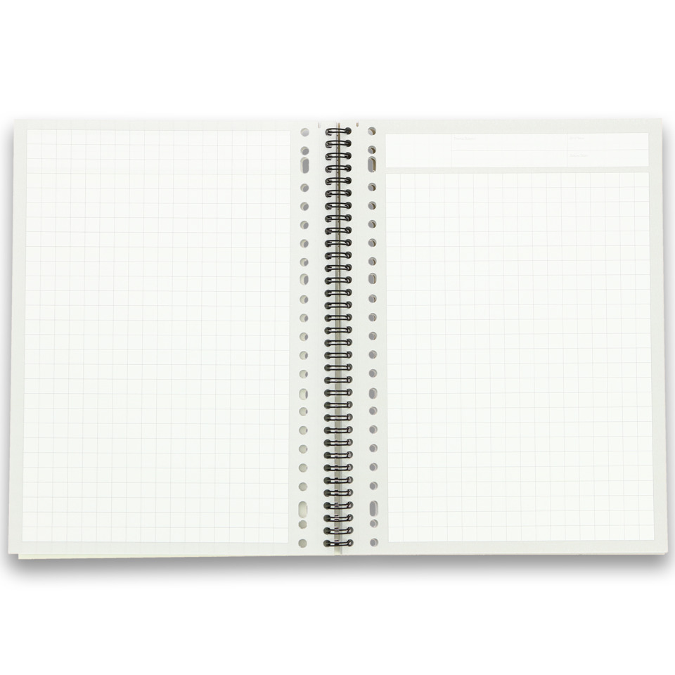 notebook, spiral-bound, grid notebook, paper, blank pages