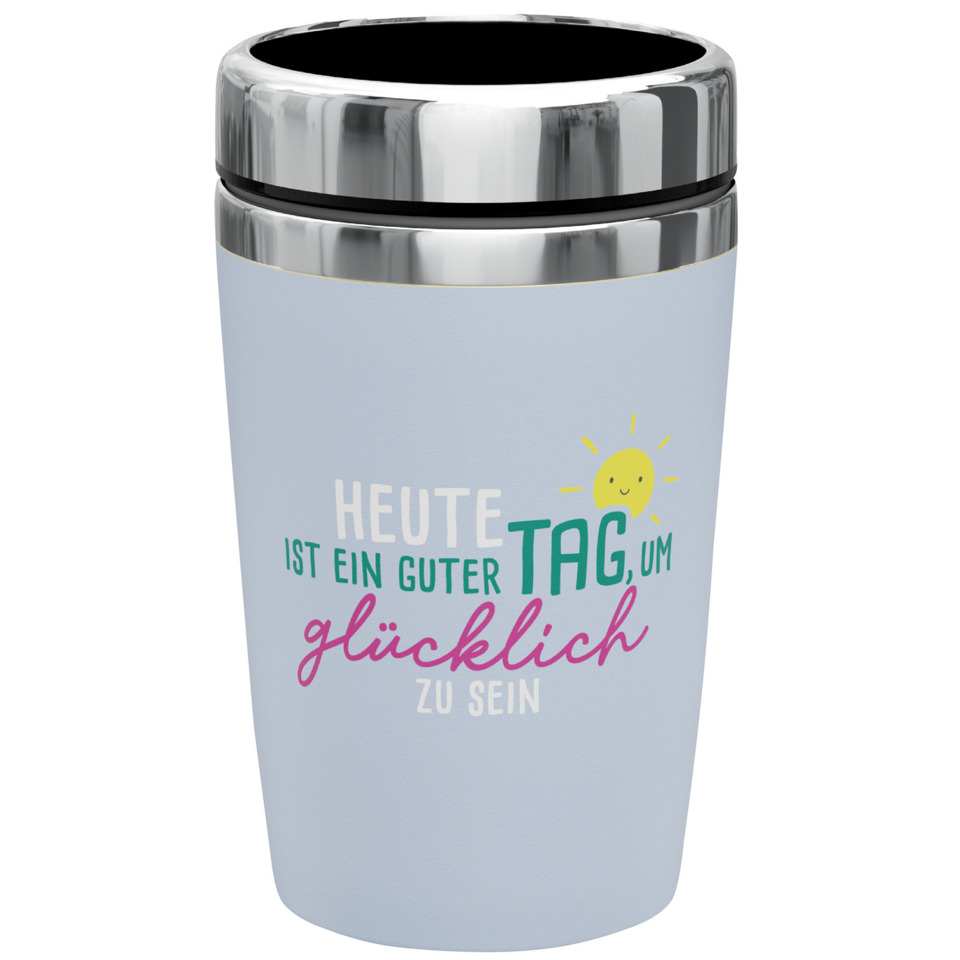 Becher, Trinkbecher, Kaffeebecher, Tumbler, Spruchaufdruck