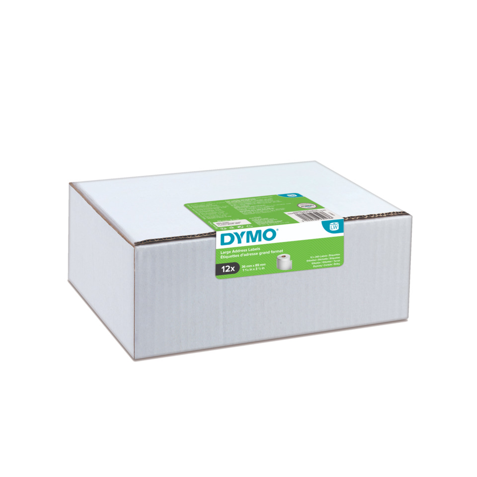 Kartonbox, Etikettenrollen, Großformat-Etiketten, Dymo, Label-Box