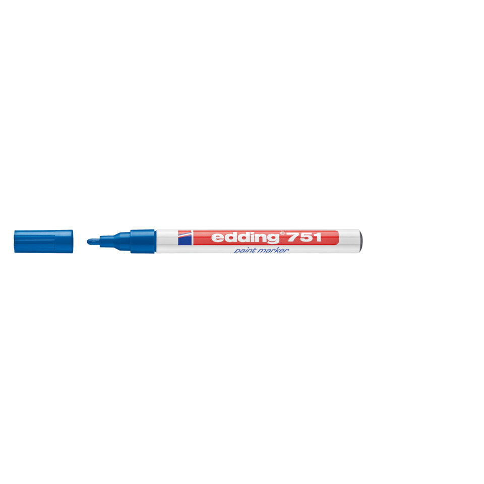 Marker, Kriechmarker, blaue Markierung, Edding 751, Kissmarker