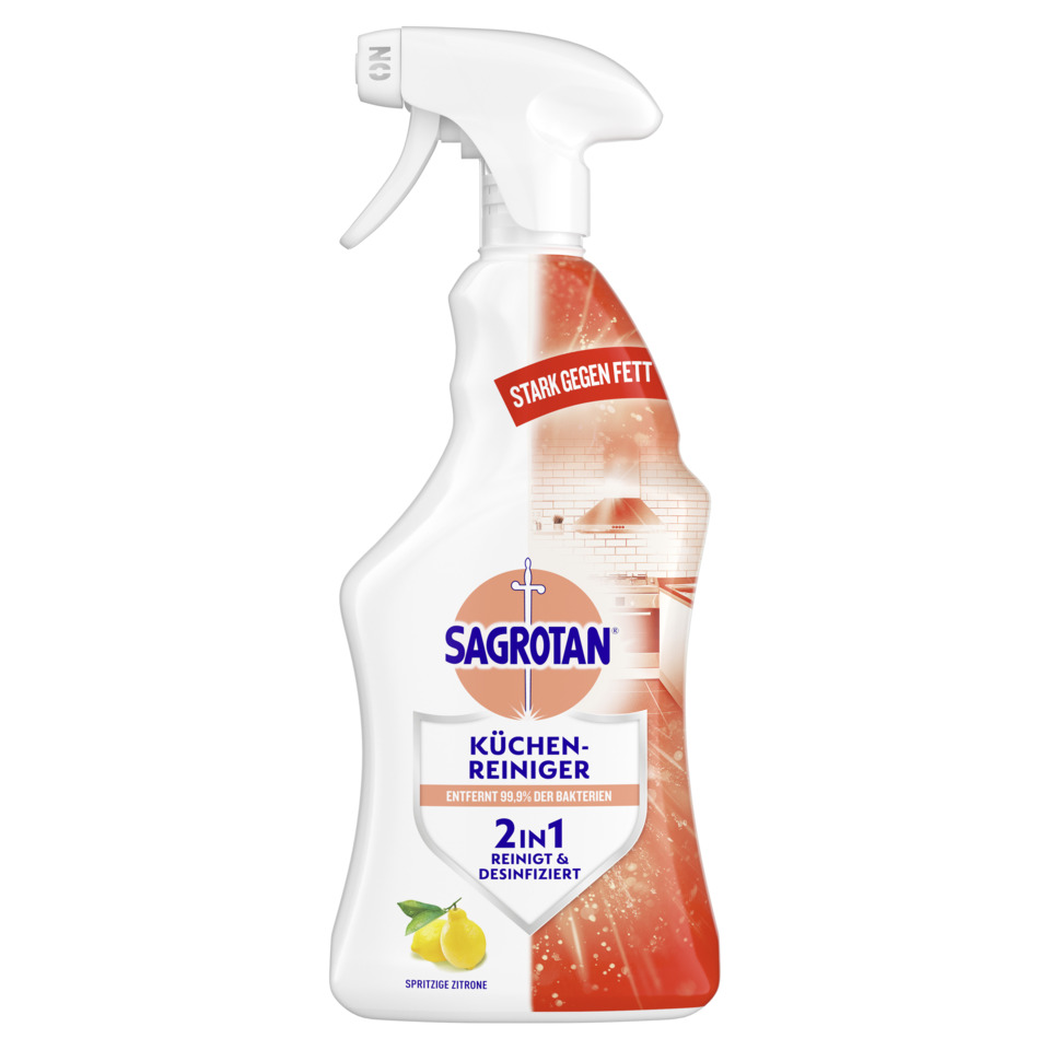 Küchenreiniger, 2in1, Buntes Muster, Zitrone, Sprühflasche