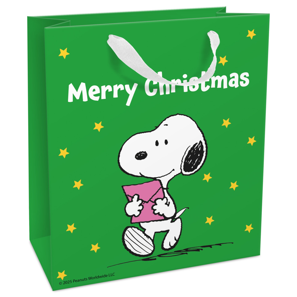 Grüne Tasche, Weihnachten, Snoopy, Peanuts, Geschenktüte
