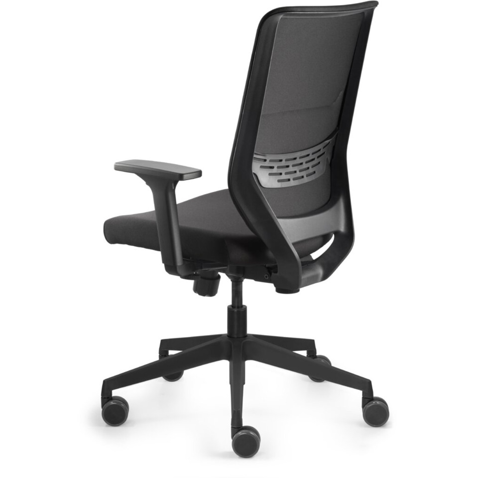 Bürostuhl, Mesh-Rückenlehne, Schwarz, Verstellbare Armlehnen, Fünf-Sterne-Fußkreuz