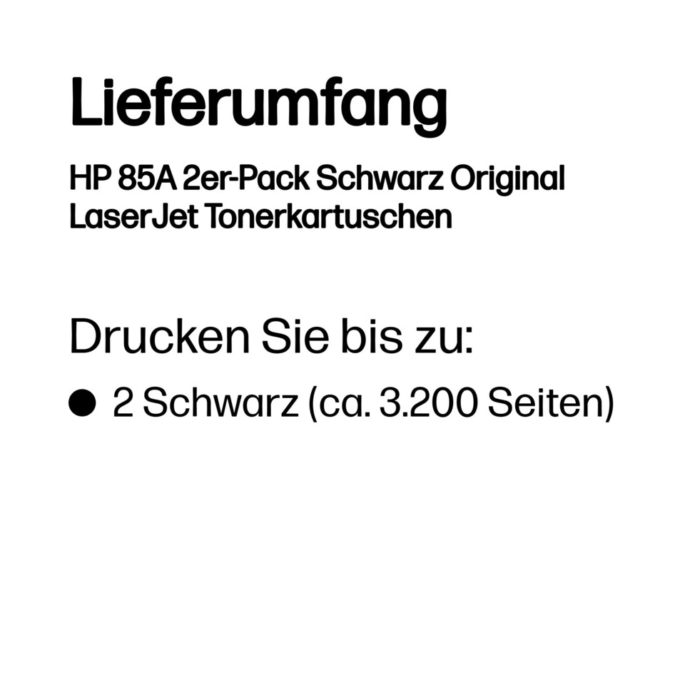 Druckerzeugnis, LaserJet Tonerkartuschen, Schwarz, 2er-Pack, Original