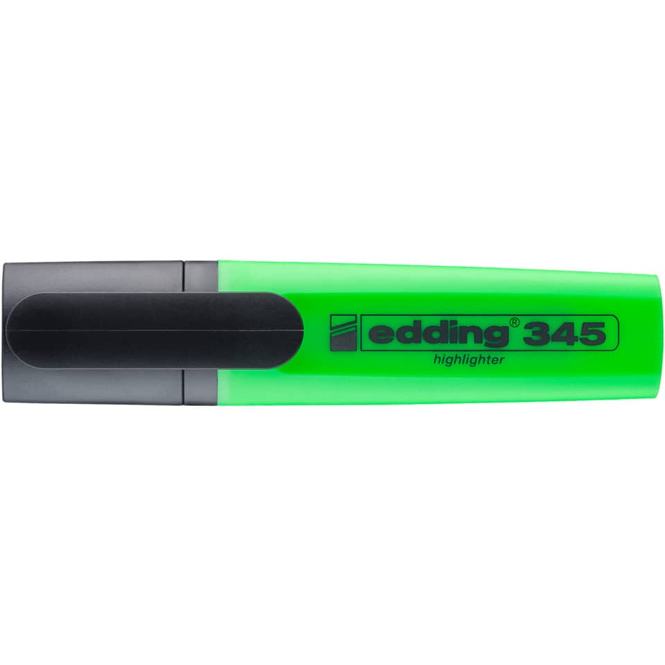 Highlighter, Neon-Grün, Marker, Edding 345, Kunststoffkörper