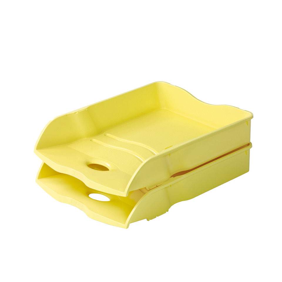 Ordner, Schreibtisch-Organiser, Aktenablage, Stapelbox, Gelb