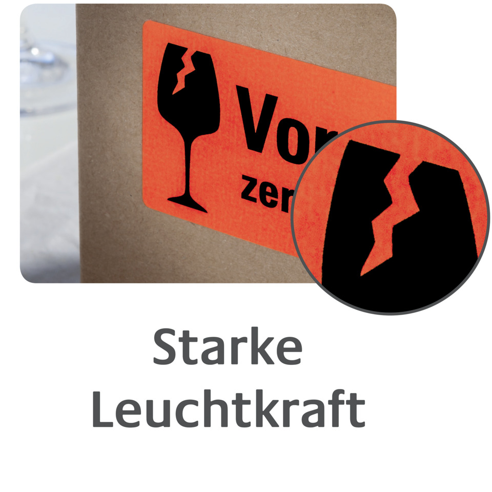 Karton, Rumpf, Starke Leuchtkraft, Fragile, Warnschild, Verpackung, Starke Leuchtkraft, Warnhinweis, Glasbruch-Symbol, Fragile