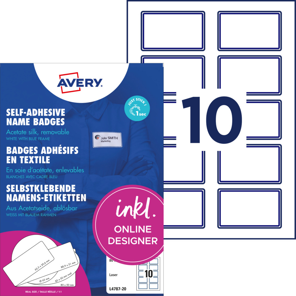selbstklebende, Namensschilder, Badges, Textiletikett, Acetatseide?
