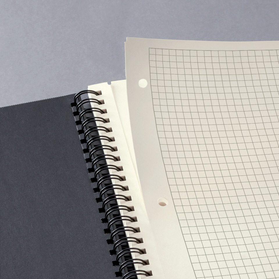 Spiralheft, Notizbuch, Collegeblock, Prägenraster, Linierte/ kariertes Papier