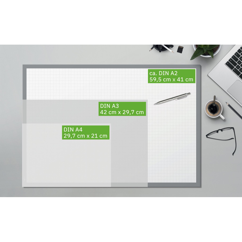 Papelplane, DIN A4, DIN A3, DIN A2, Layout diagram